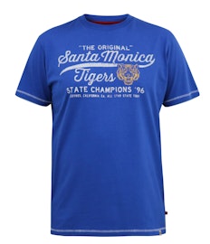 D555 Jamal Santa Monica Tigers Printed Crew Neck T-Shirt Royal Blue